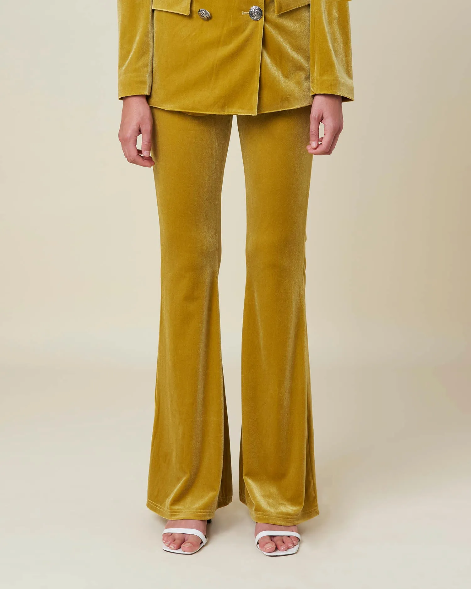 Velvet flared trousers