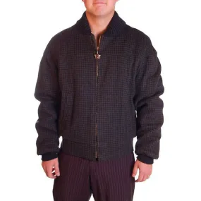 Vintage Mens Zip Jacket Cresco Wool  Houndstooth 1950S Sz 40