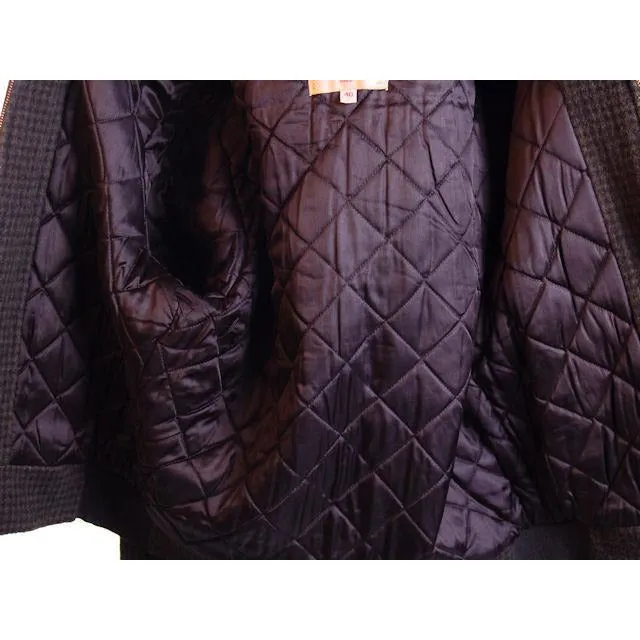 Vintage Mens Zip Jacket Cresco Wool  Houndstooth 1950S Sz 40