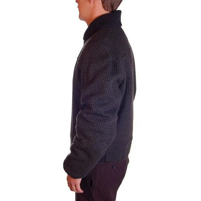 Vintage Mens Zip Jacket Cresco Wool  Houndstooth 1950S Sz 40