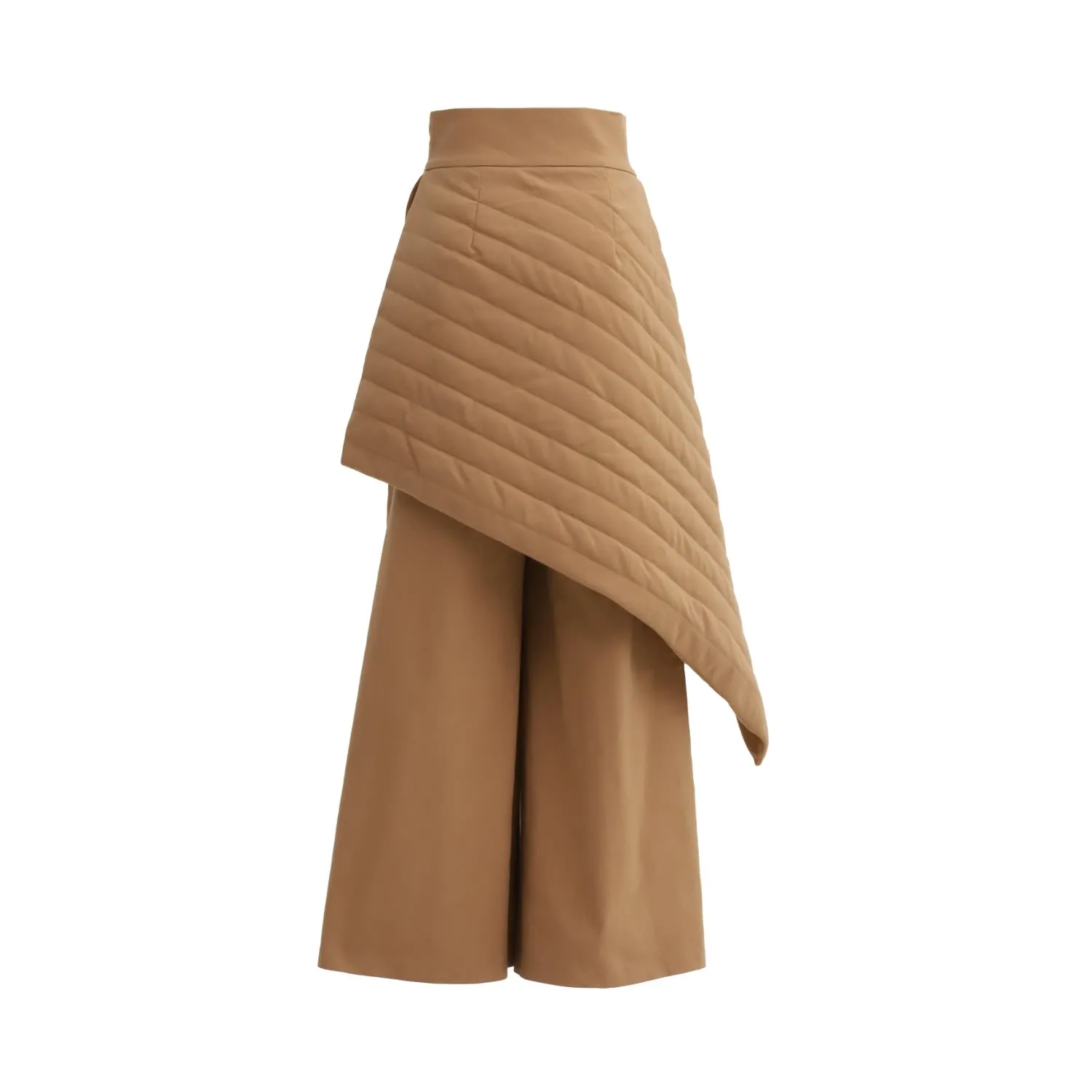 Vintage Wool Blend Quilted Pants Camel