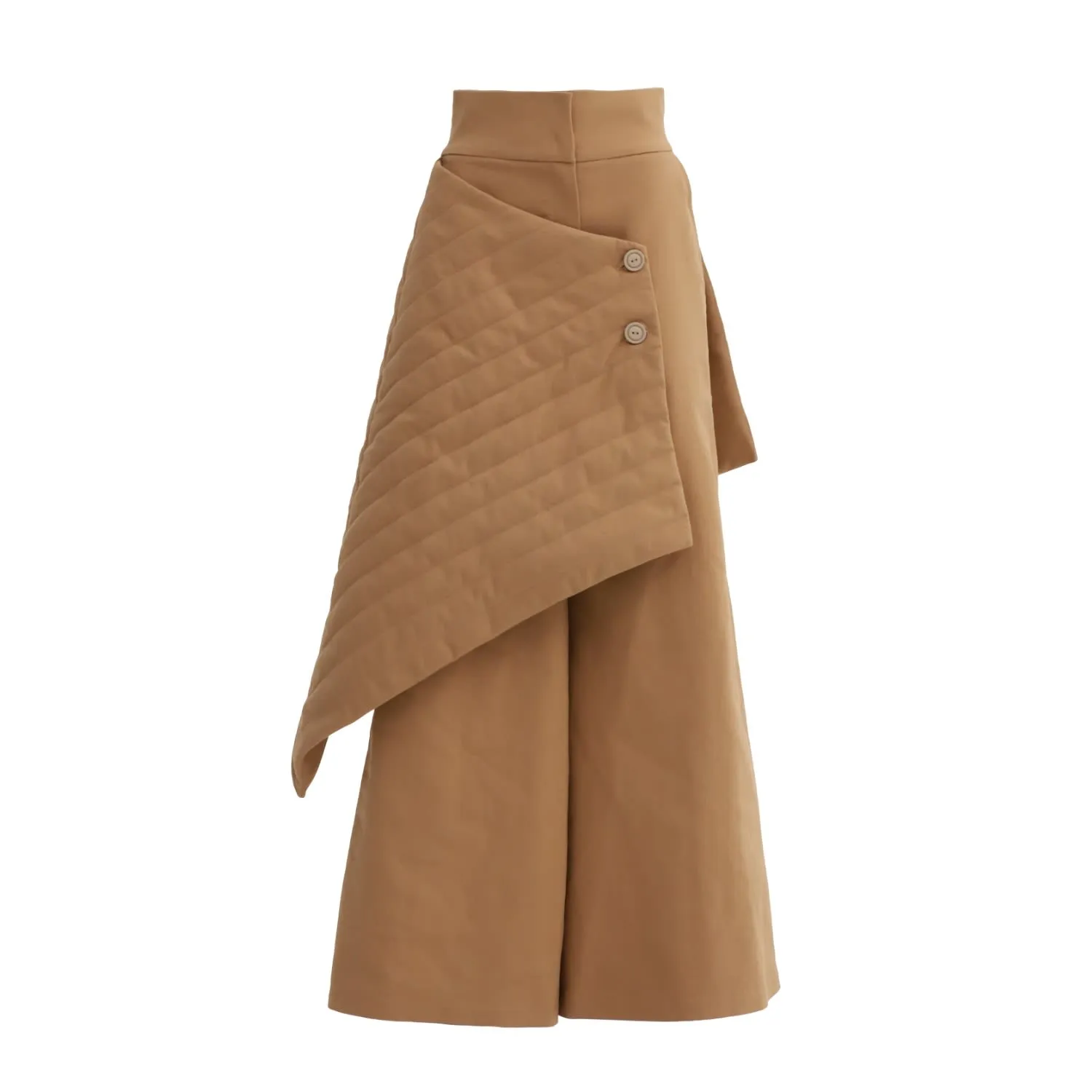 Vintage Wool Blend Quilted Pants Camel