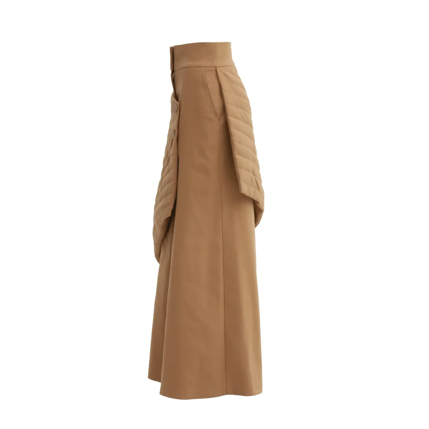 Vintage Wool Blend Quilted Pants Camel