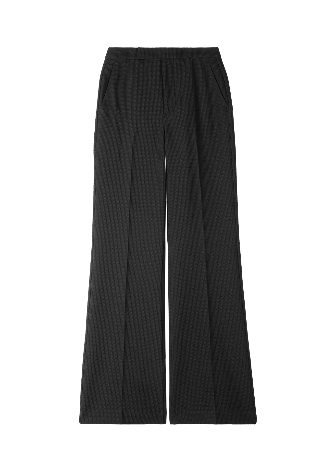 Waffle flared trousers