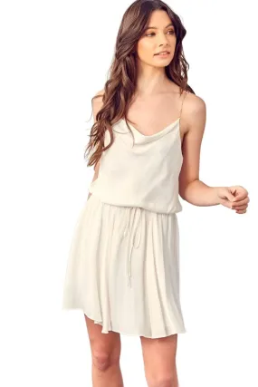 Womens Cowl Neck Beaded Strap Dress