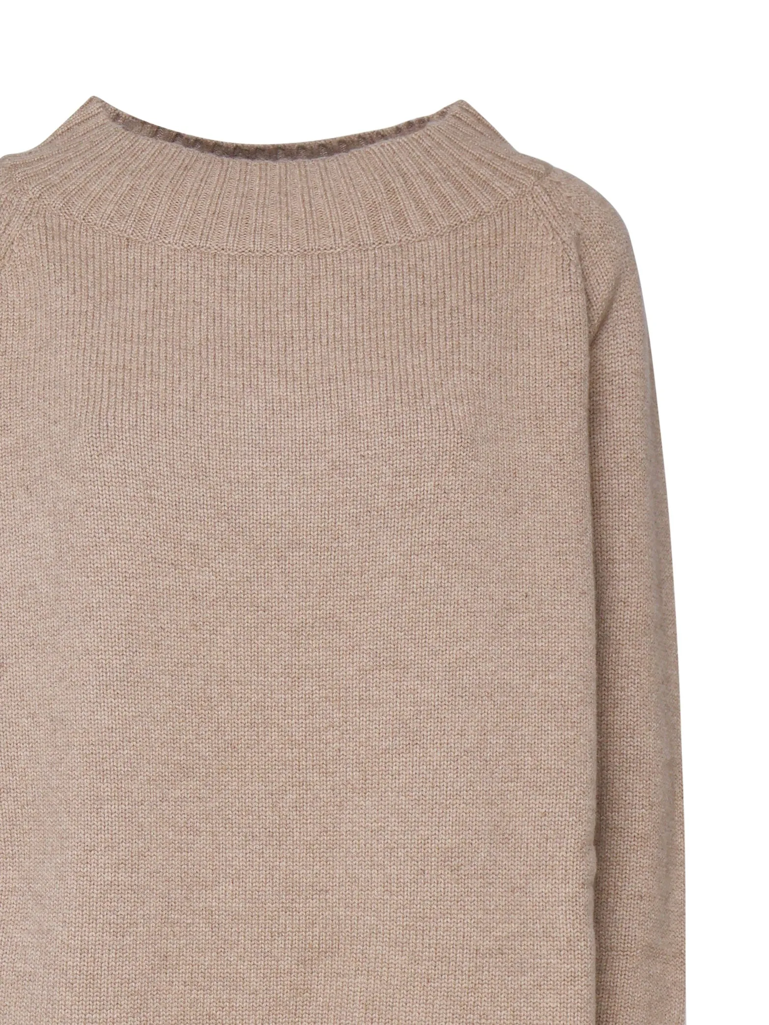 Wool and Cashmere Blend Round Collar Sweater