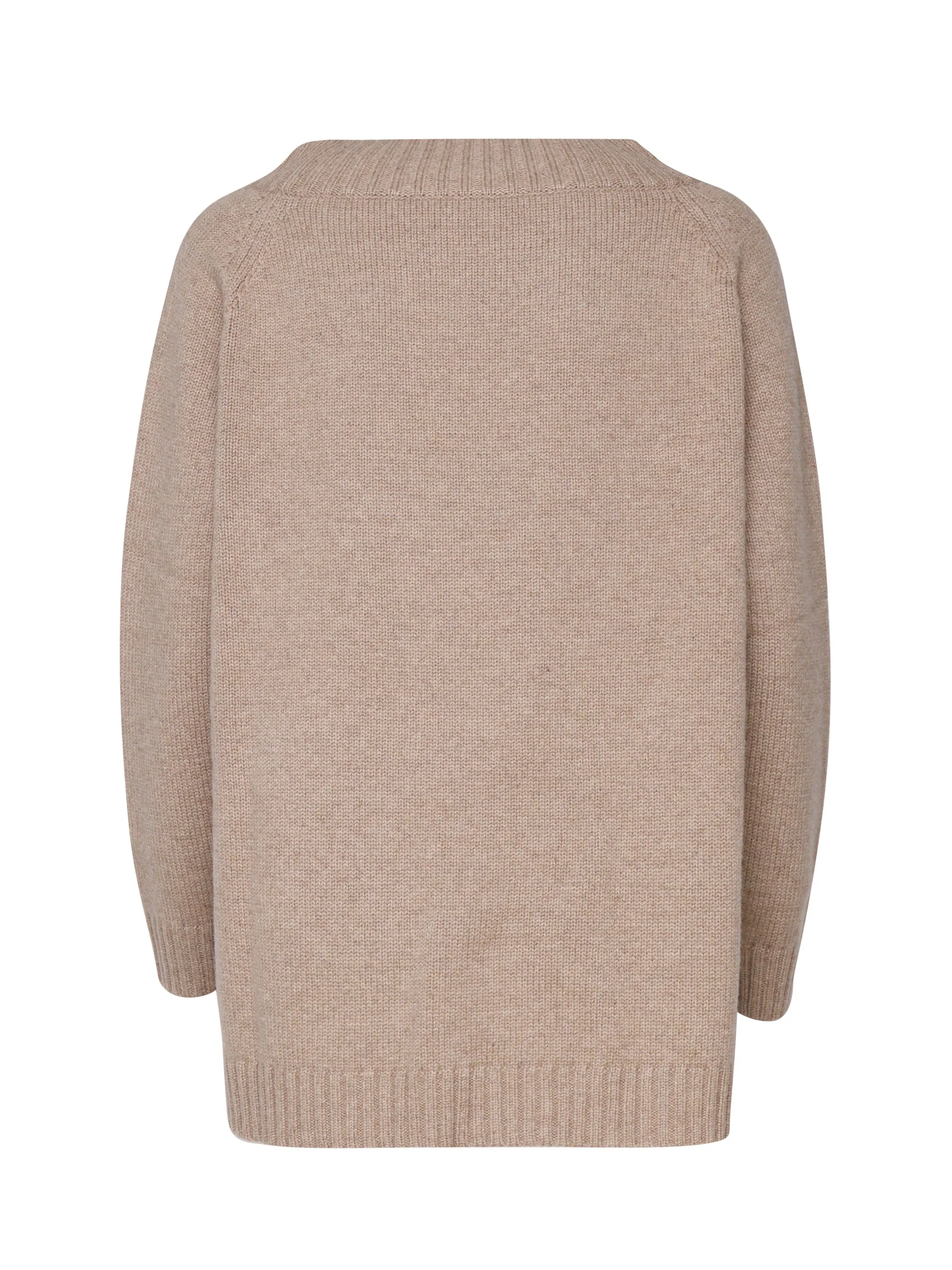 Wool and Cashmere Blend Round Collar Sweater