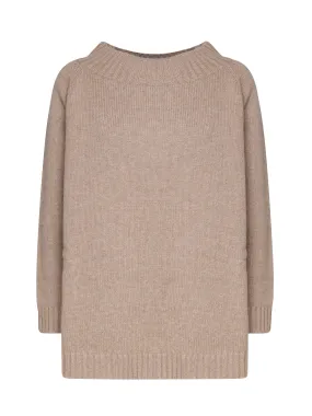 Wool and Cashmere Blend Round Collar Sweater