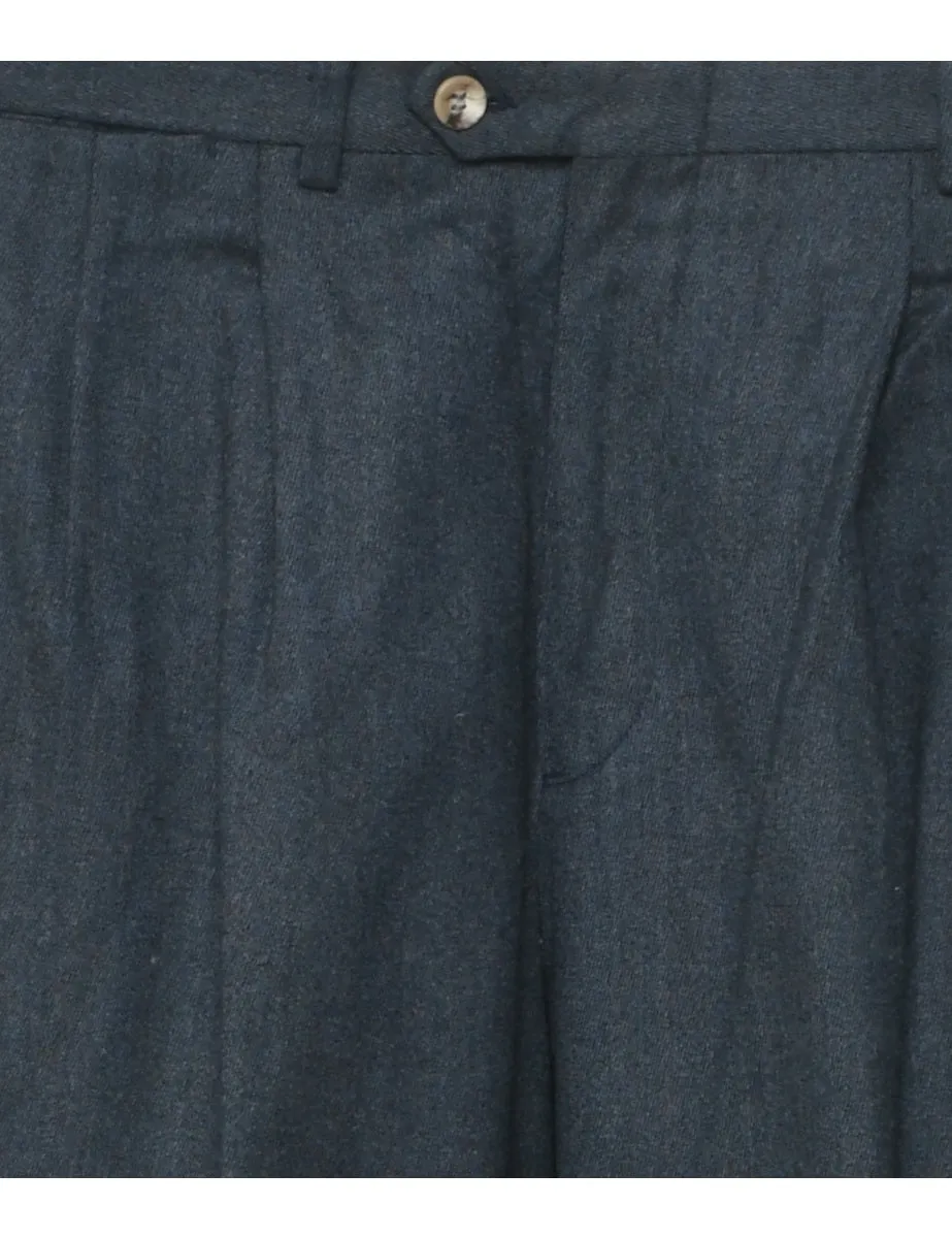 Wool Navy Trousers - W31 L32
