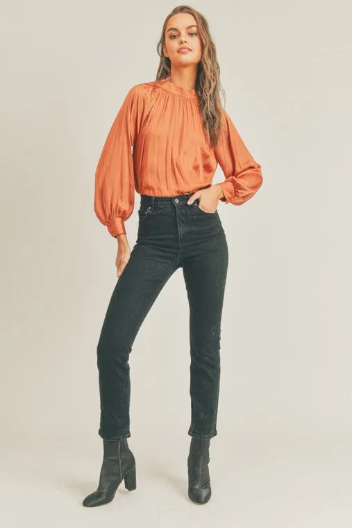Woven Satin Blouse